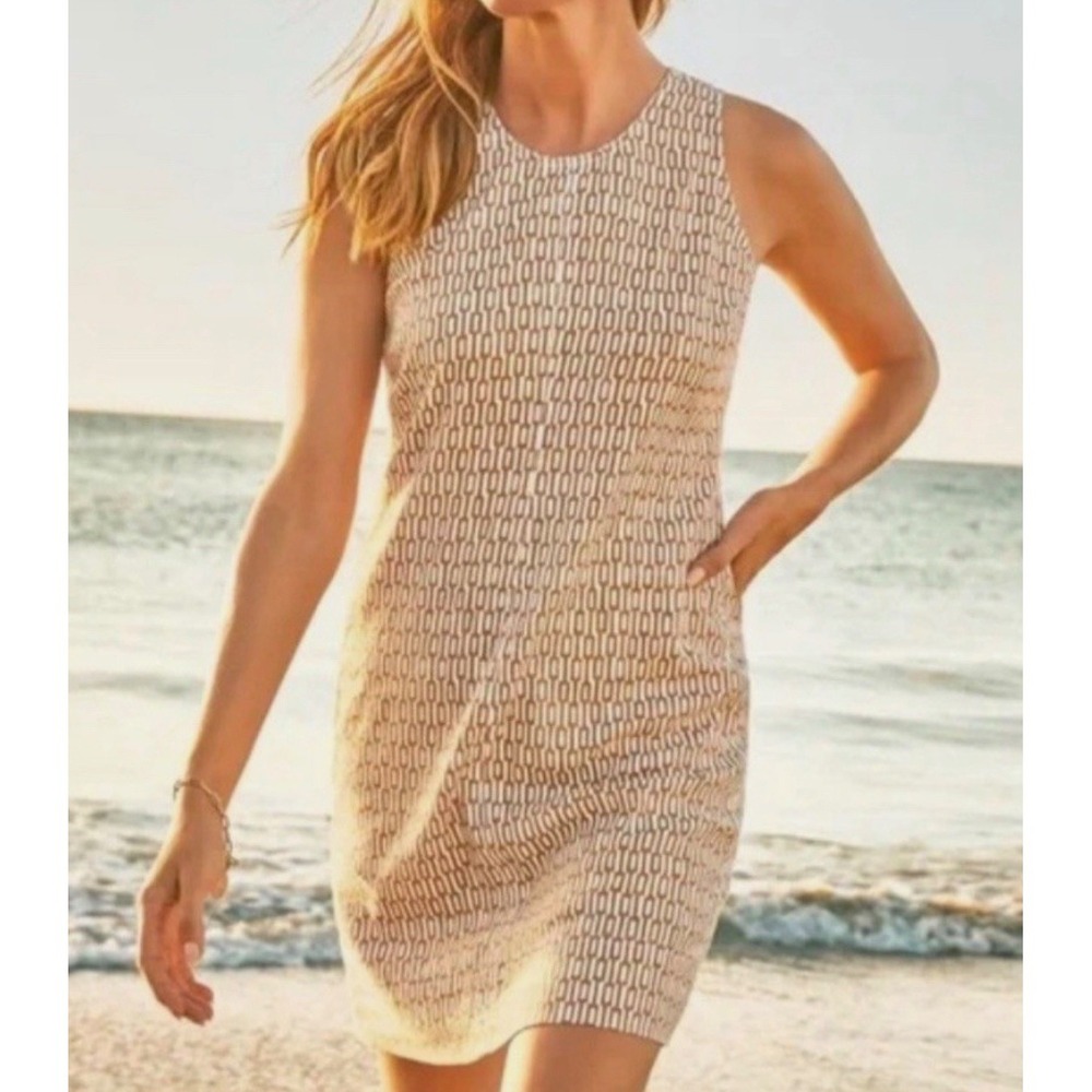 Tommy Bahama Silk‎ Large Dress Island Key Brown Sugar Beach Resort Vacation